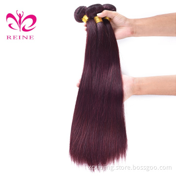 Wholesale Beautiful Color 99j Silky Straight Hair Weave Brazilian Processed Virgin Hair